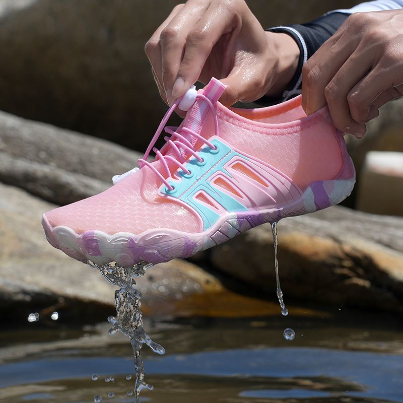 Camo-Sole Barefoot Water Shoe in use, view 2