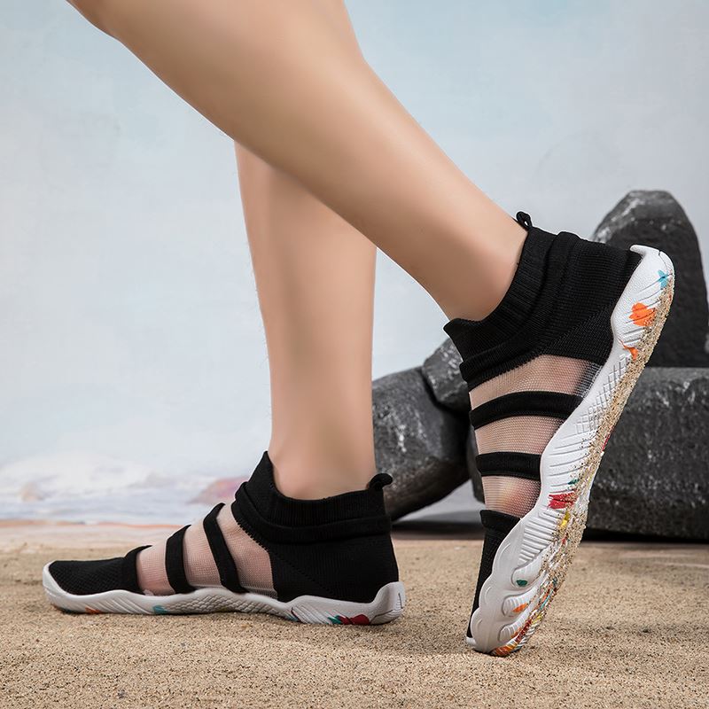Clear-Stripe Knit Water Shoe in use, view 1