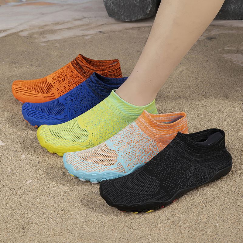 Wide-Toe Knit Sock Water Shoe in use, view 4