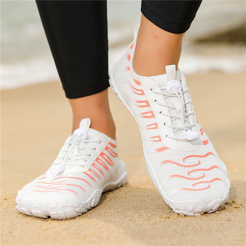 Wave-Print Barefoot Creek Shoe in use, view 2